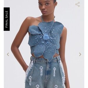 PatBO ISO! Blue Floral Denim Crop Top in search of!